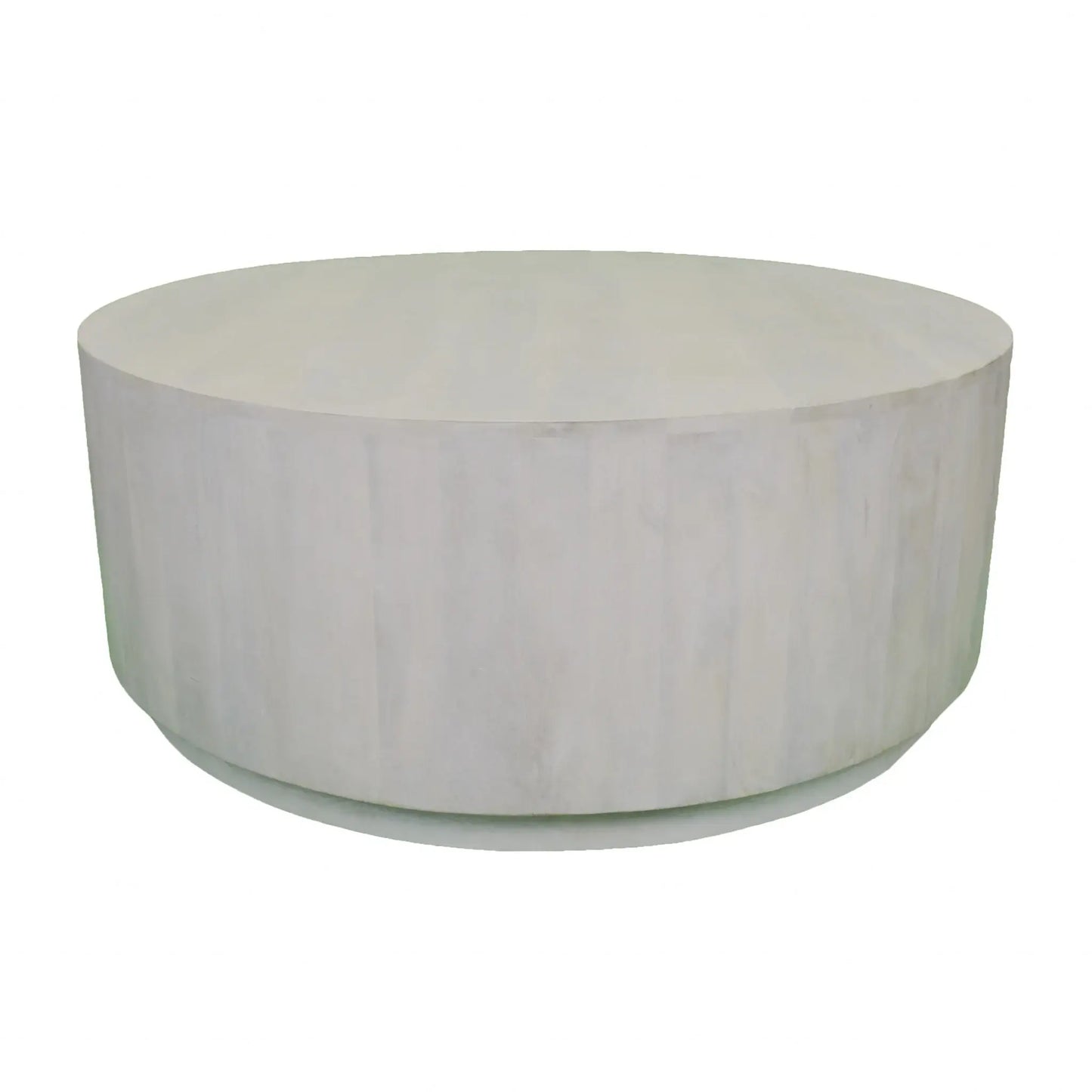 42" Rustic White Solid Wood Round Distressed Coffee Table - Homeroots - Flyclothing LLC