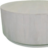42" Rustic White Solid Wood Round Distressed Coffee Table - Homeroots - Flyclothing LLC