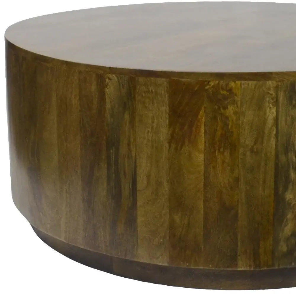 42" Brown Solid Wood Round Coffee Table - Homeroots - Flyclothing LLC