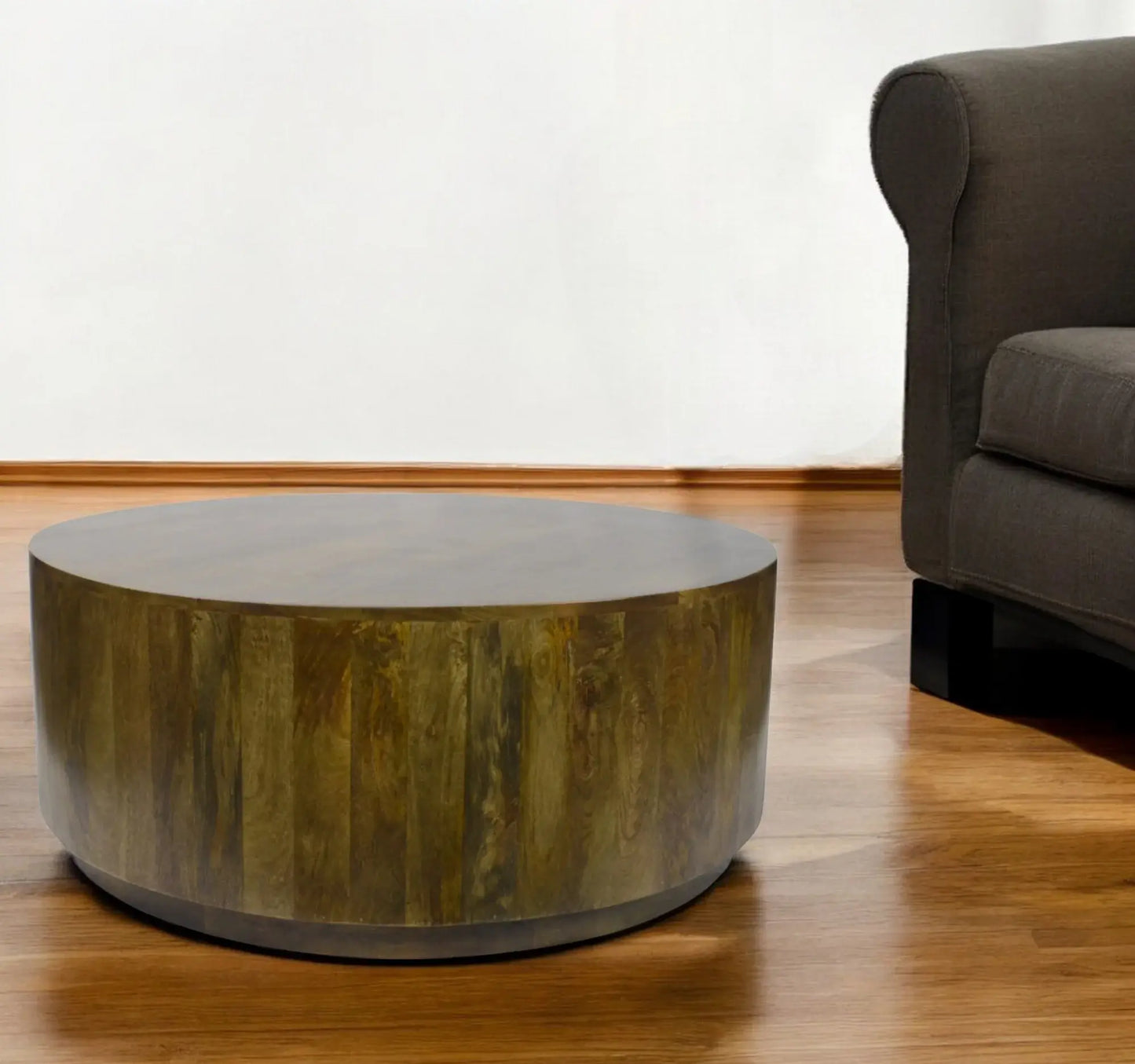 42" Brown Solid Wood Round Coffee Table - Homeroots - Flyclothing LLC
