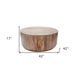 42" Natural Solid Wood Round Coffee Table - Homeroots - Flyclothing LLC