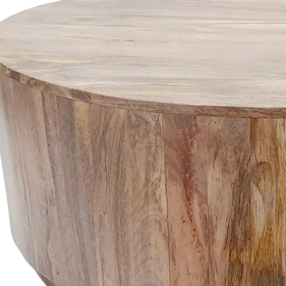 42" Natural Solid Wood Round Coffee Table - Homeroots - Flyclothing LLC