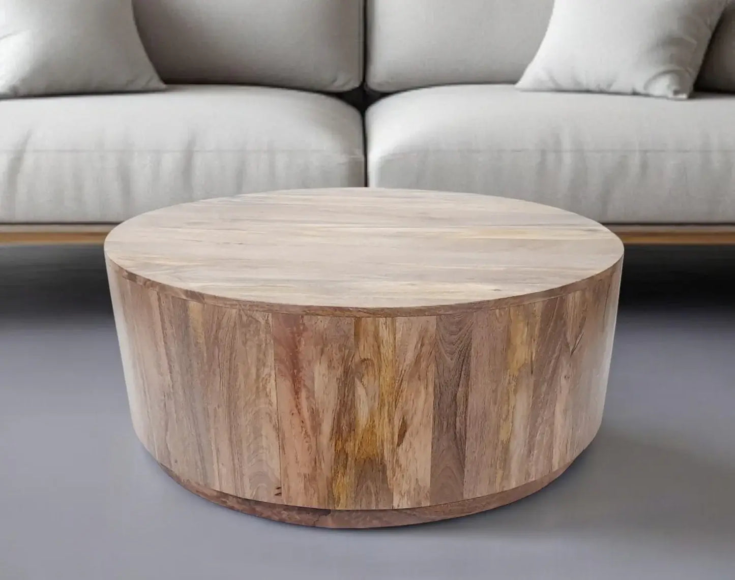 42" Natural Solid Wood Round Coffee Table - Homeroots - Flyclothing LLC