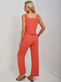 Square Neck Tank and Wide Leg Pants Set - Trendsi - Flyclothing LLC