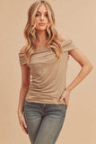 Aemi + Co Off-Shoulder Short Sleeve Top - Trendsi - Flyclothing LLC