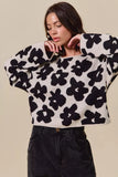 SO ME Loose Fit Flower Lightweight Sweater Top - Trendsi - Flyclothing LLC