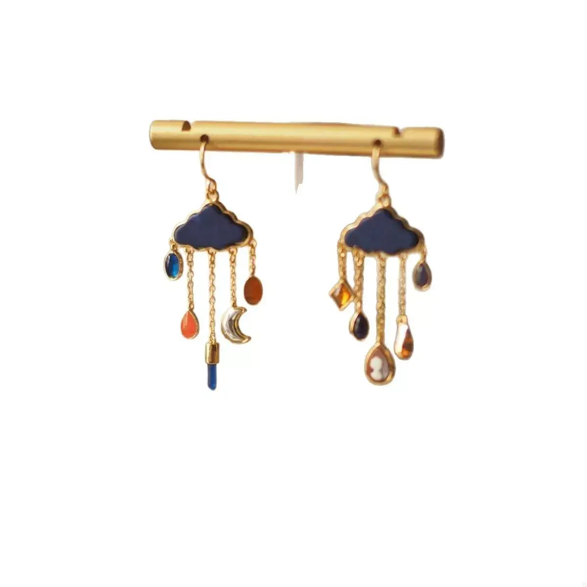 Cloud Dangle Earrings with Colorful Charms - Trendsi - Flyclothing LLC