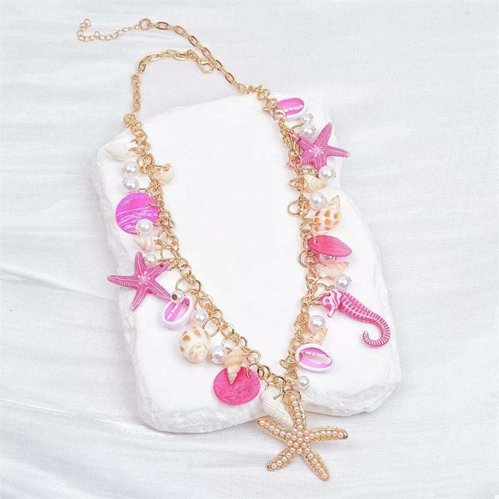 Ocean Charm Shell Starfish Statement Necklace - Trendsi - Flyclothing LLC
