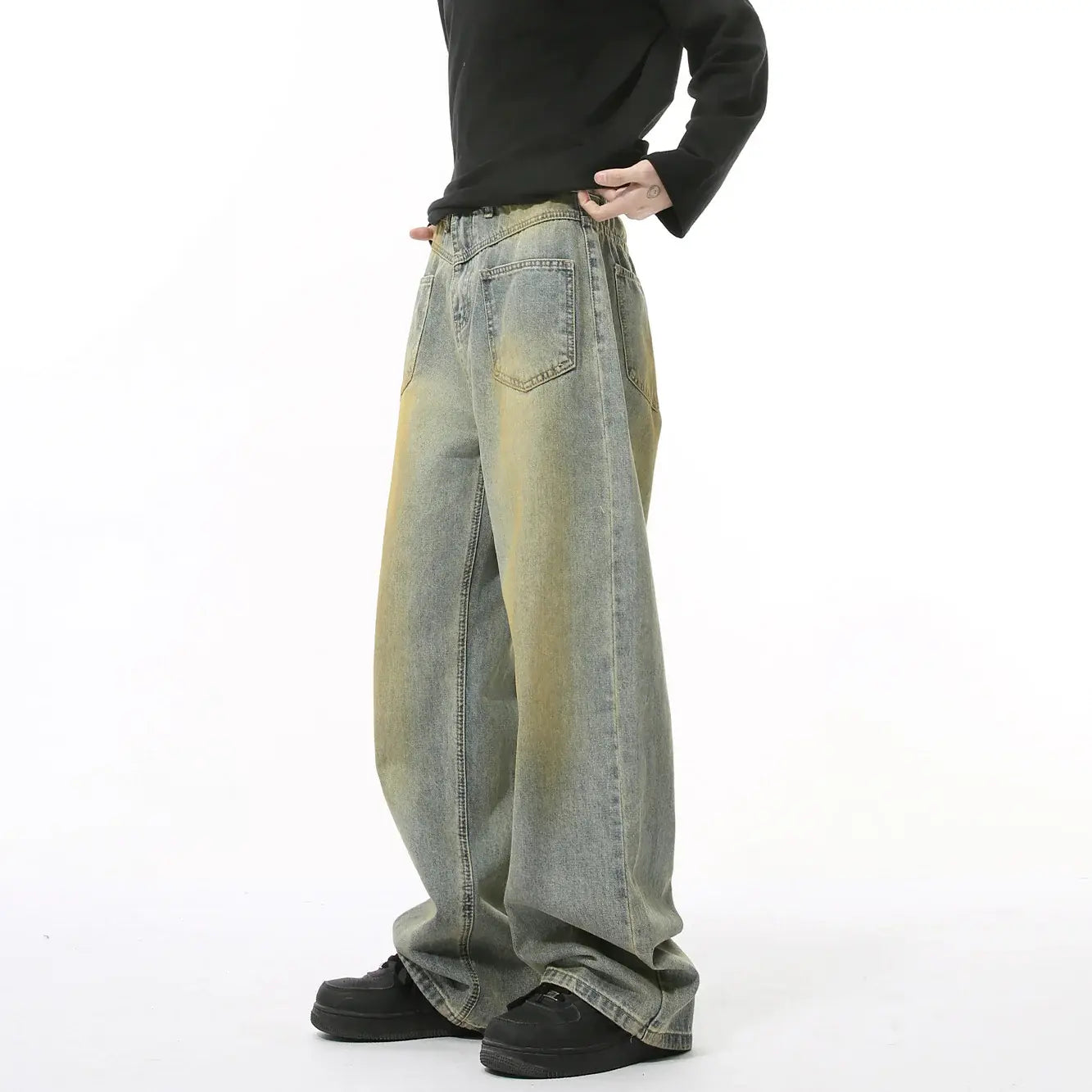 Men's Distressed Backward Jeans - Trendsi - Flyclothing LLC