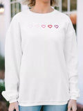 Heart Embroidered Oversized Sweatshirt - Trendsi - Flyclothing LLC