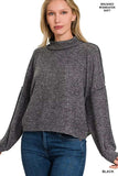 Zenana Brushed Melange Hacci Cropped Sweater - Trendsi - Flyclothing LLC