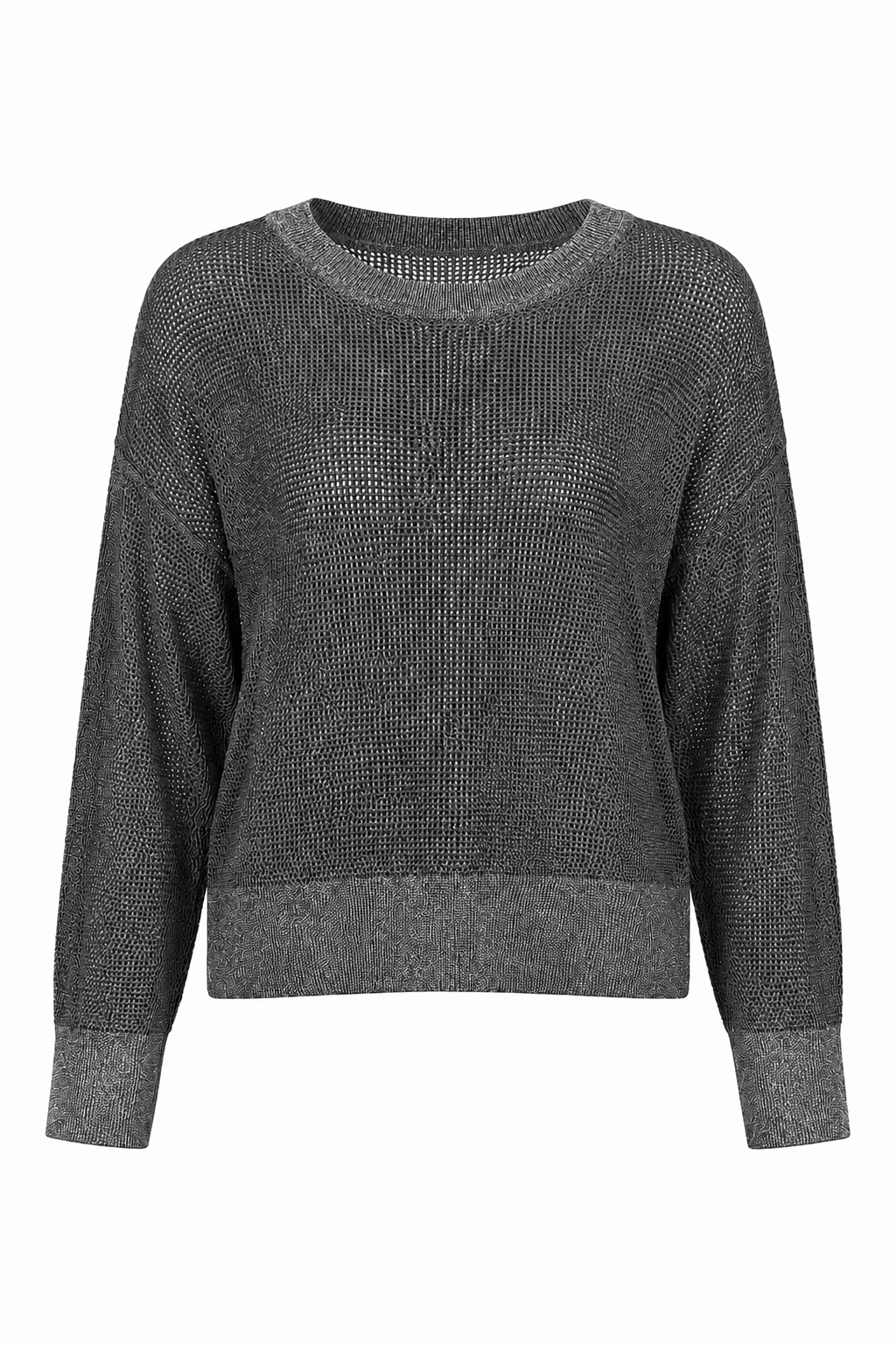Pima Cotton Metallic Mini Seed Stitch - Asphalt/Silver - PLANET by Lauren G - Flyclothing LLC