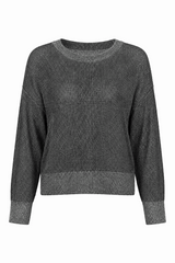 Pima Cotton Metallic Mini Seed Stitch - Asphalt/Silver - PLANET by Lauren G - Flyclothing LLC