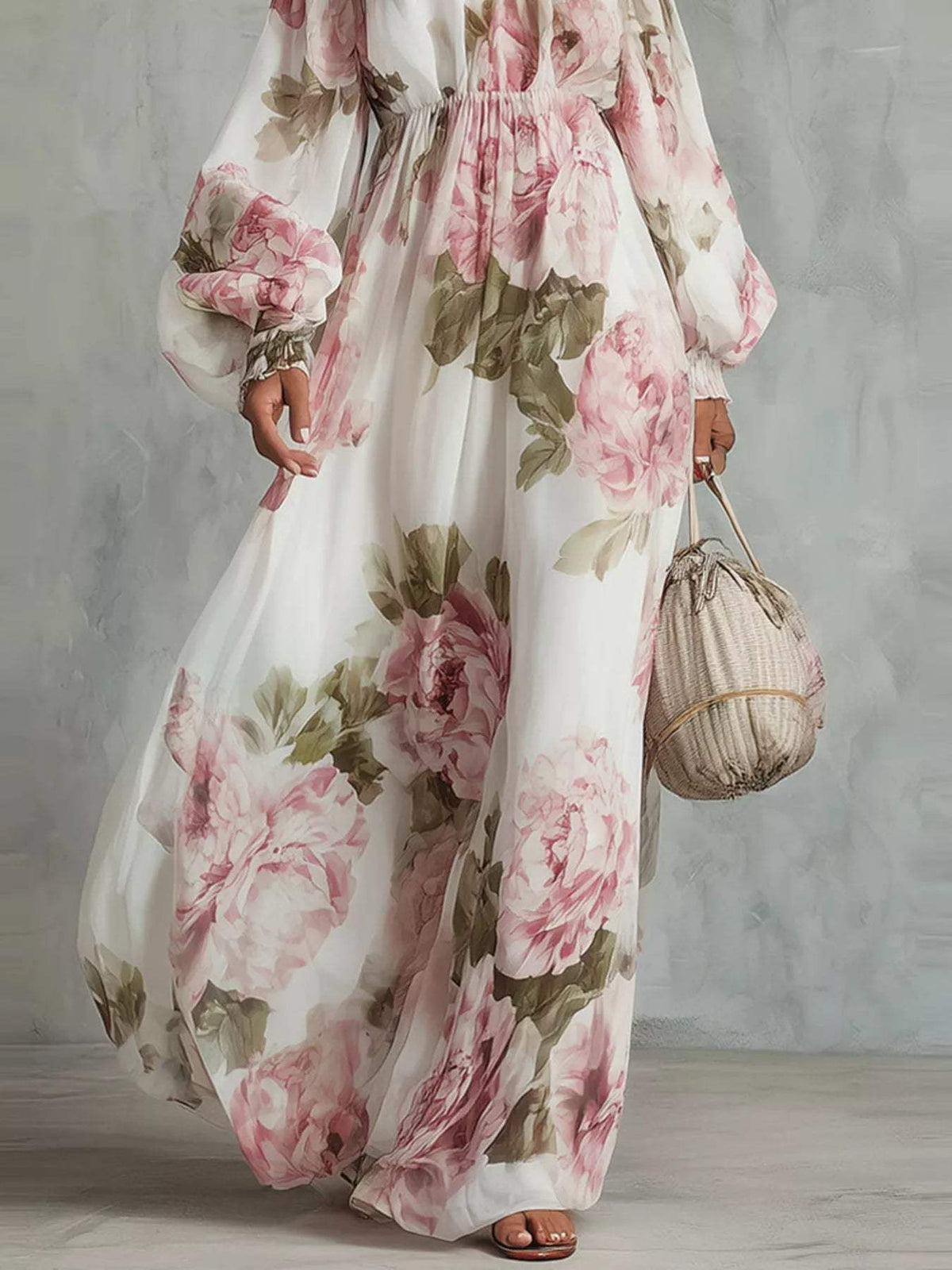 Floral Off Shoulder Maxi Dress - Trendsi - Flyclothing LLC
