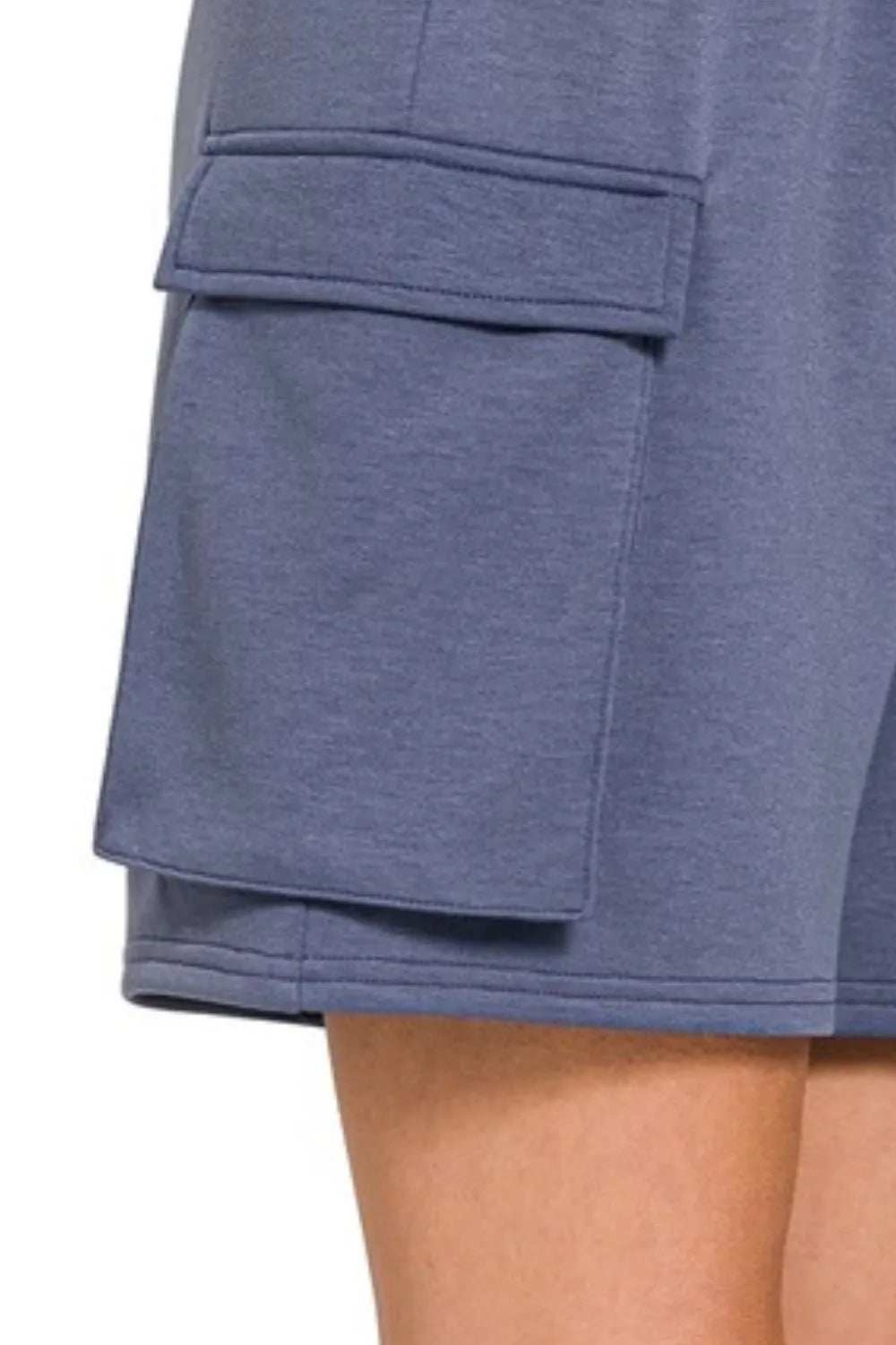 Zenana Scuba Thigh Pocket Shorts - Trendsi - Flyclothing LLC