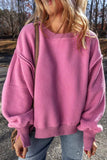 Slit Round Neck Long Sleeve Sweatshirt - Trendsi - Flyclothing LLC