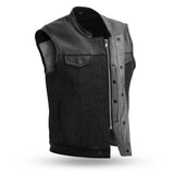 49/51 Men's Denim Motorcycle Vest - First Manufacturing Company - Flyclothing LLC