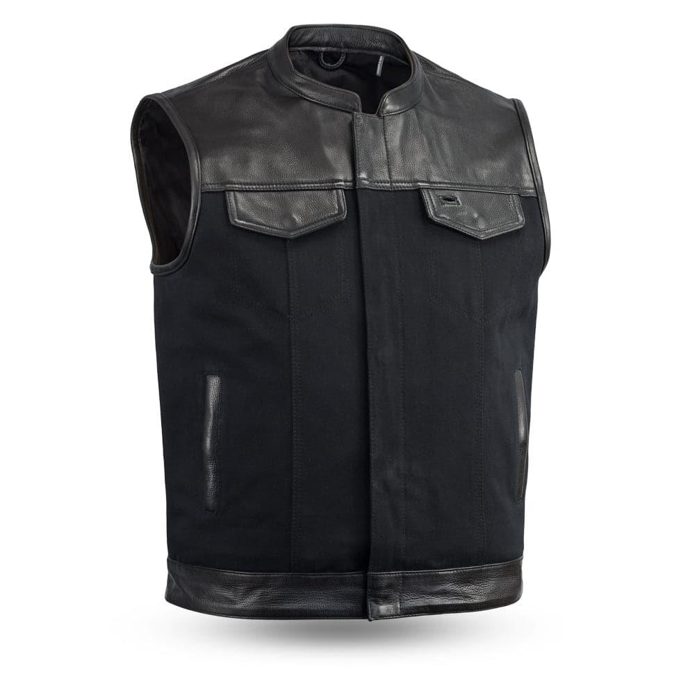 49/51 Vest Motorcycle Leather Canvas Vest - First Manufacturing Company - Flyclothing LLC