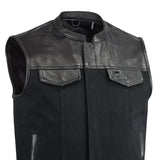 49/51 Vest Motorcycle Leather Canvas Vest - First Manufacturing Company - Flyclothing LLC