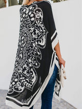 Printed Open Front Cover-Up - Trendsi - Flyclothing LLC