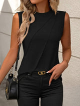 Round Neck Sleeveless Tank - Trendsi - Flyclothing LLC