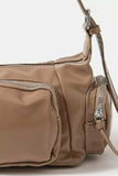 Fame Glossy Faux Leather Multi Pocket Hand Bag - Trendsi - Flyclothing LLC