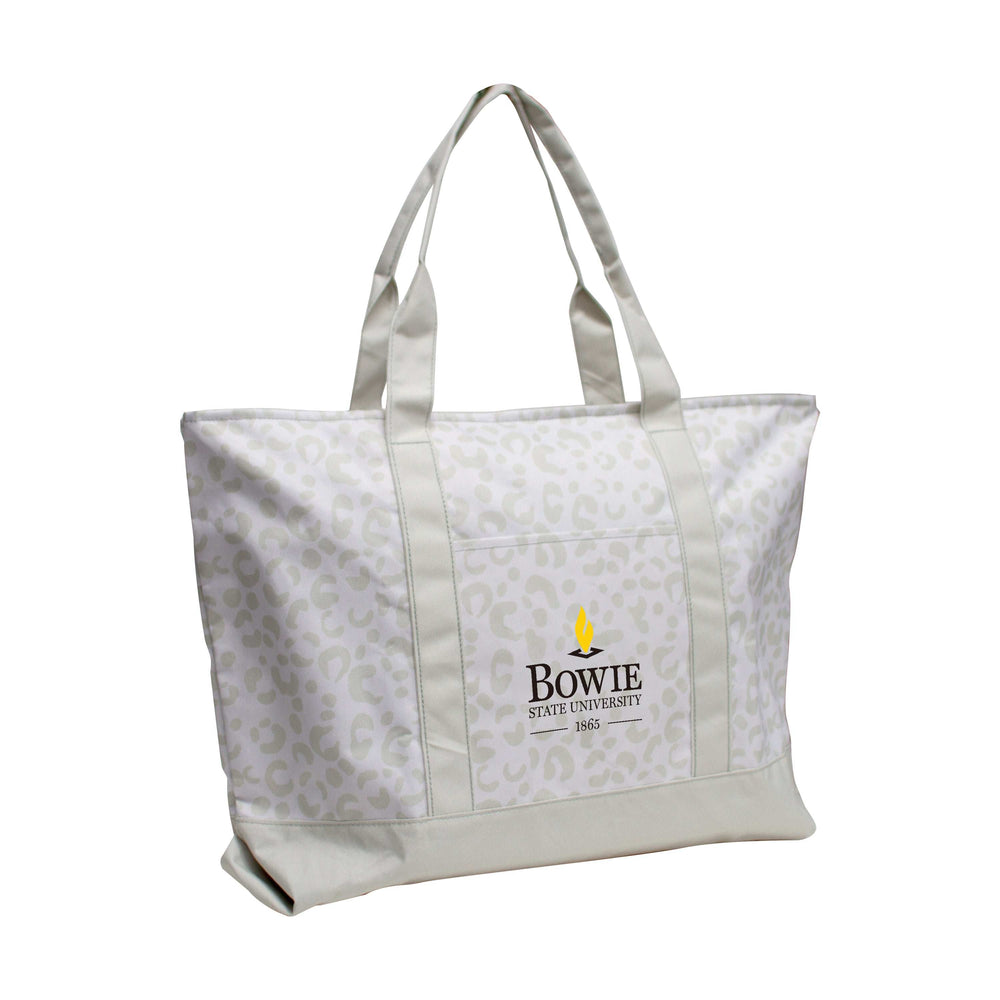 Bowie State Leopard Pattern Tote - Logo Brands - Flyclothing LLC