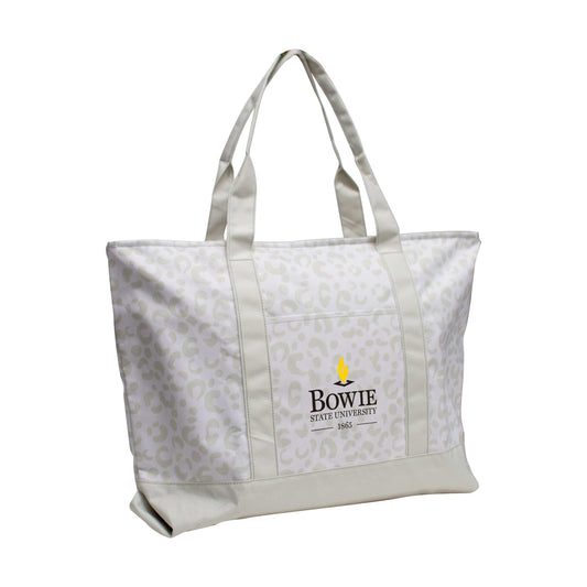 Bowie State Leopard Pattern Tote - Logo Brands - Flyclothing LLC