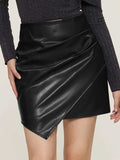 Ruched Mini Skirt with Zipper - Trendsi - Flyclothing LLC