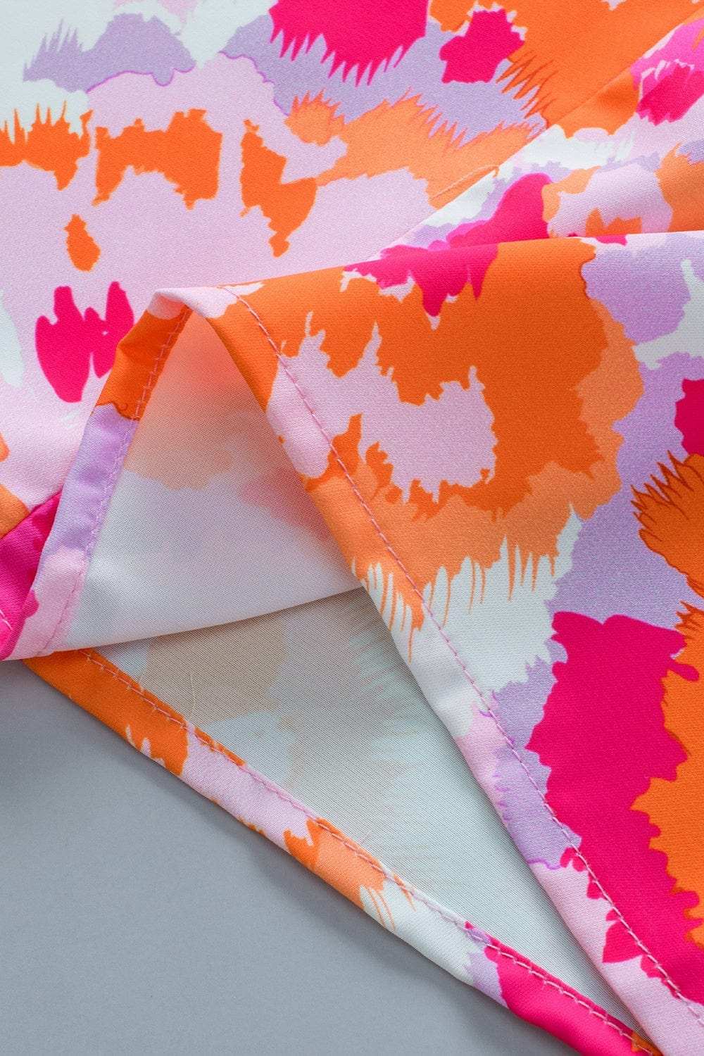 Printed V-Neck Short Sleeve Blouse - Trendsi - Flyclothing LLC