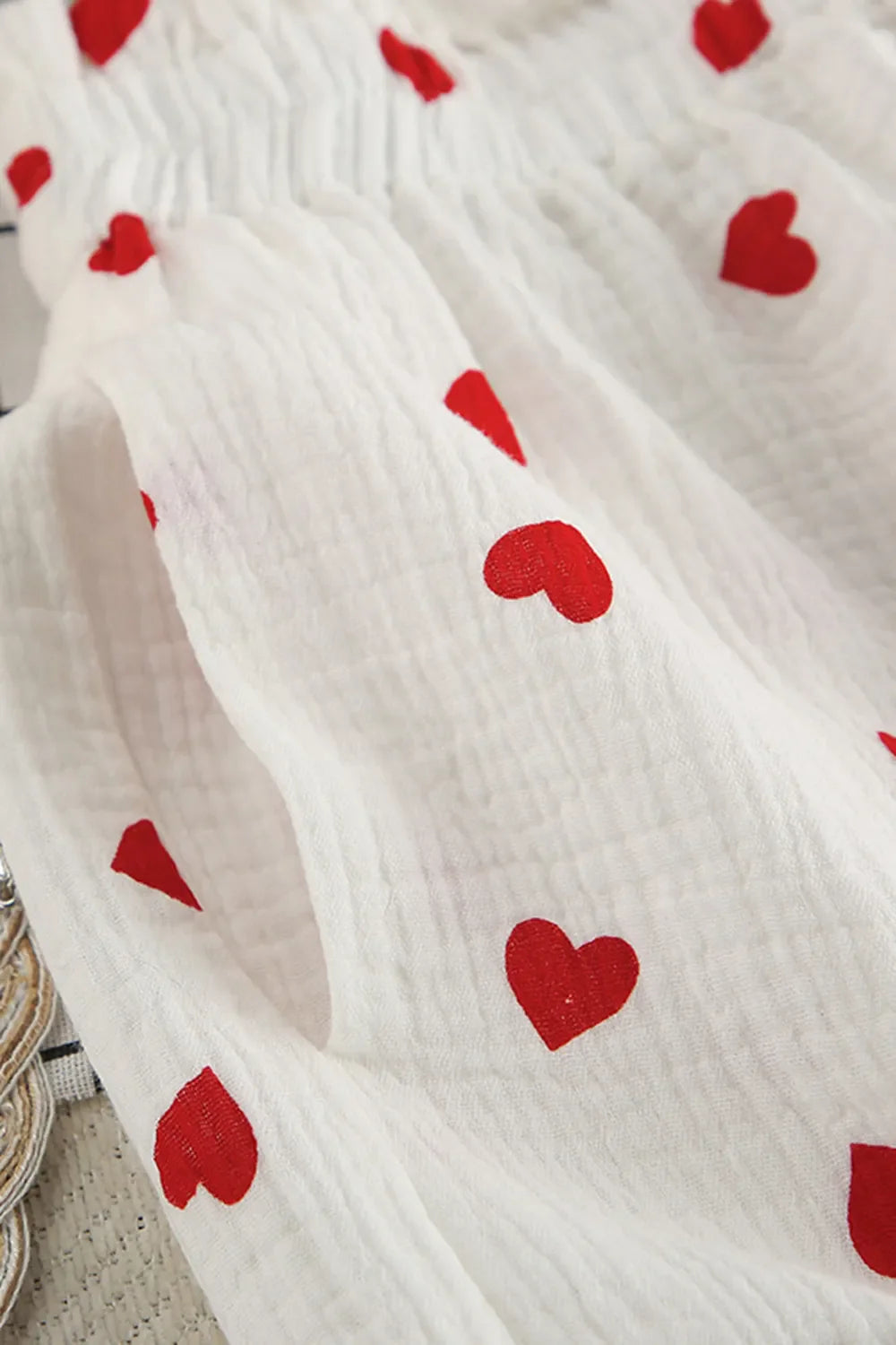 Basic Bae Heart Collared Neck Button Down Top and Shorts Set - ShopBasicbae - Flyclothing LLC