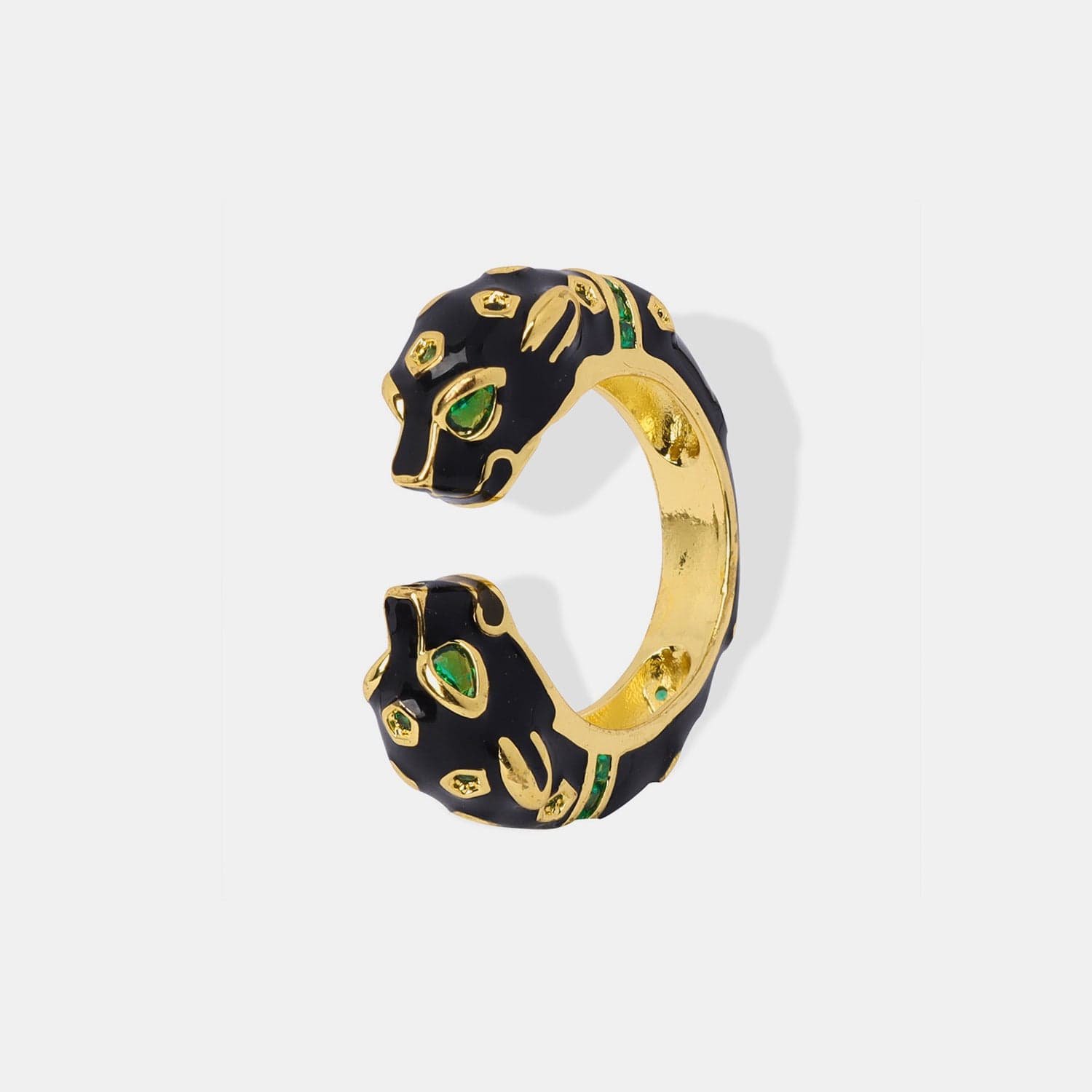 Inlaid Zircon Oil Drip Open Ring - Trendsi