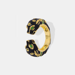 Inlaid Zircon Oil Drip Open Ring - Trendsi
