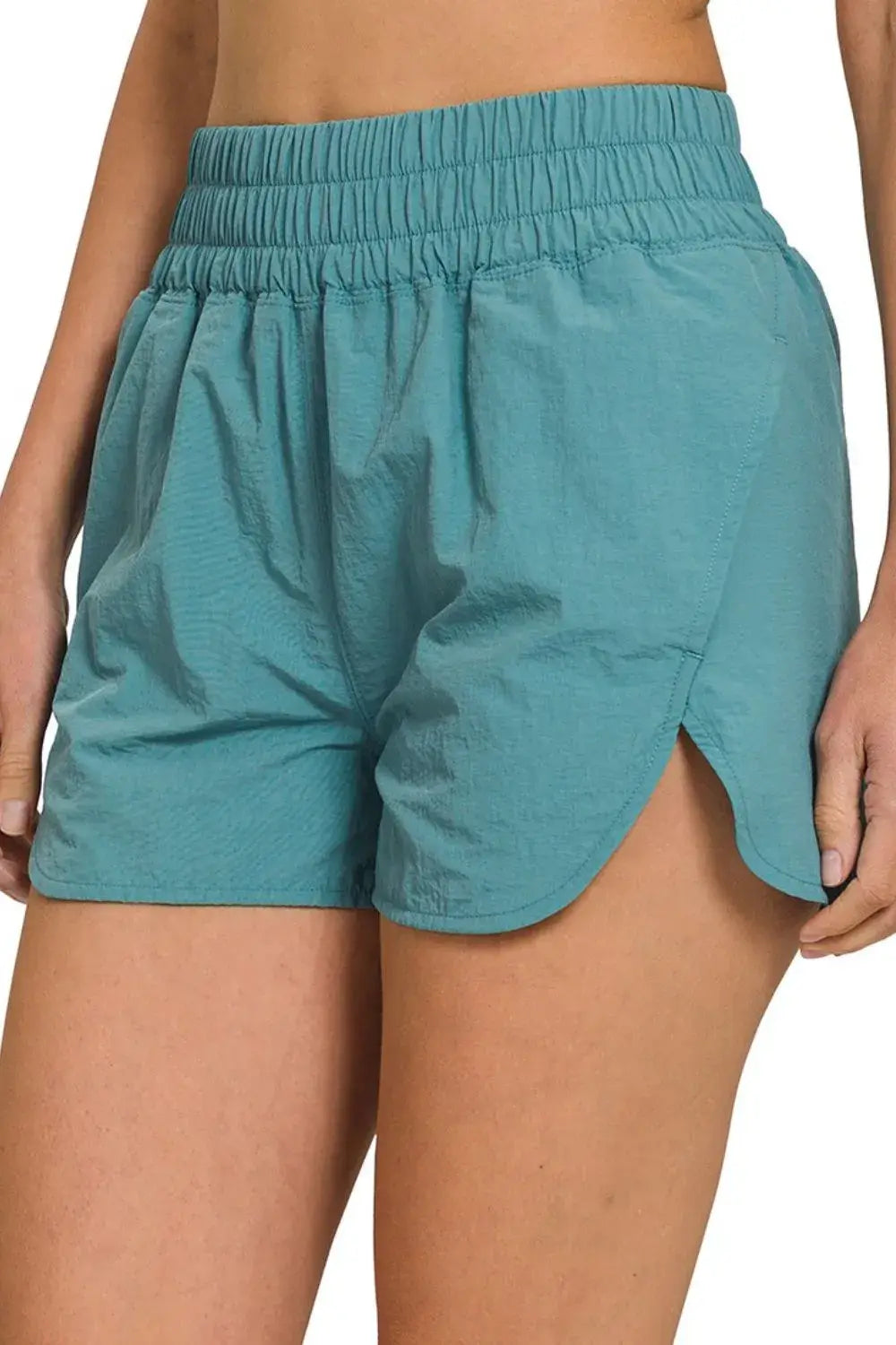 Zenana Windbreaker Smocked Waistband Running Shorts - Trendsi - Flyclothing LLC