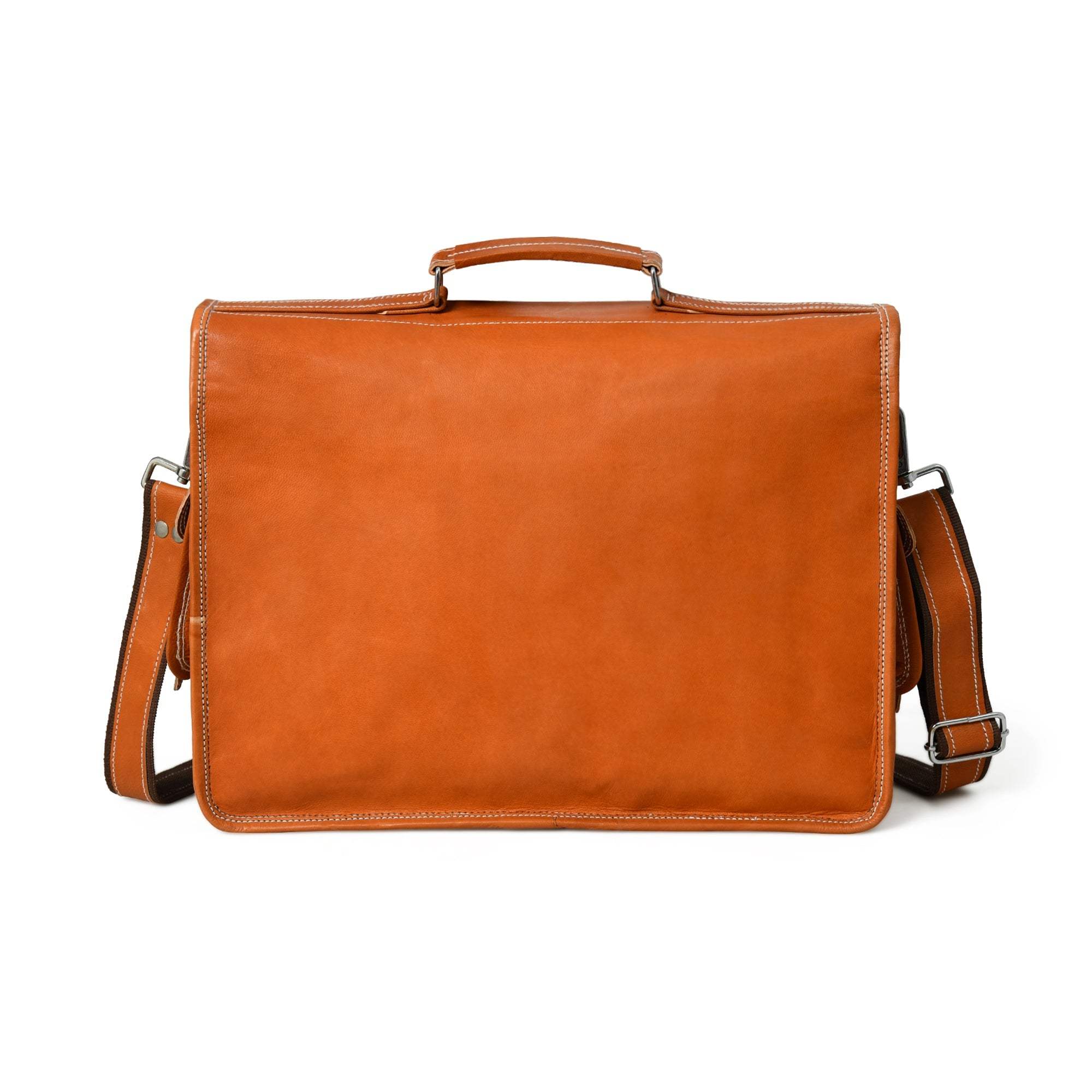 Ginger Grip Leather Briefcase - Classy Leather Bags - Flyclothing LLC