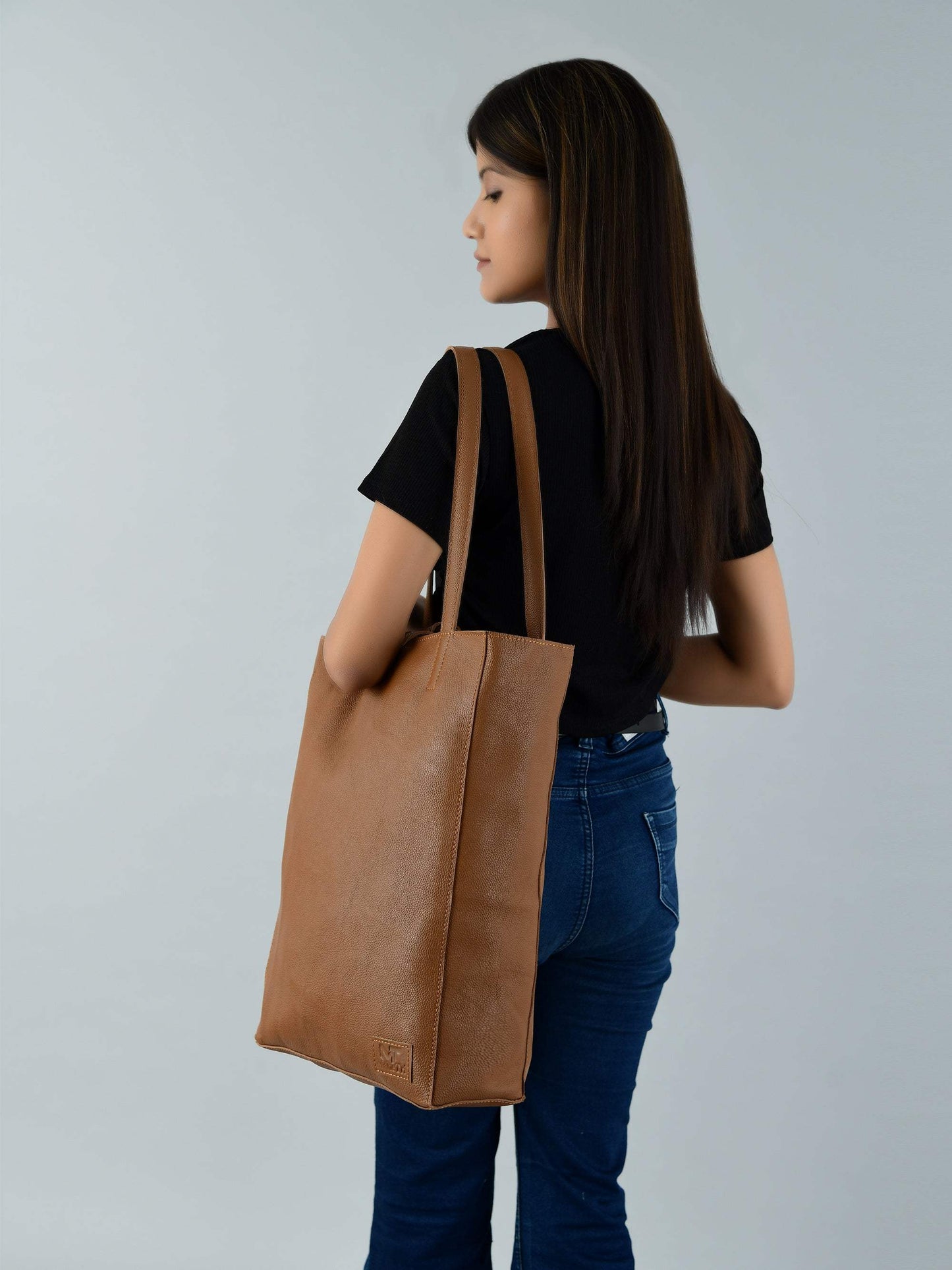 Café Chic Women's Leather Tote Bag - Classy Leather Bags - Flyclothing LLC