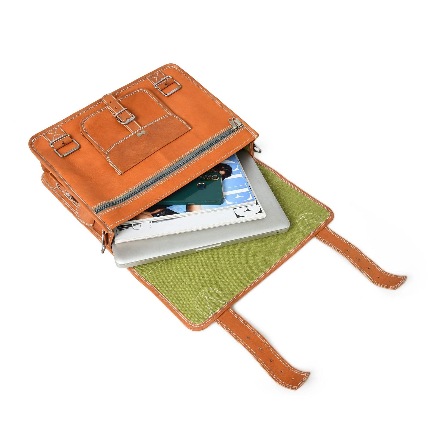 Ginger Grip Leather Briefcase - Classy Leather Bags - Flyclothing LLC