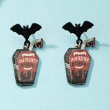 Halloween Gothic Vampire Coffin Bat Wing Drop Earrings - Trendsi - Flyclothing LLC
