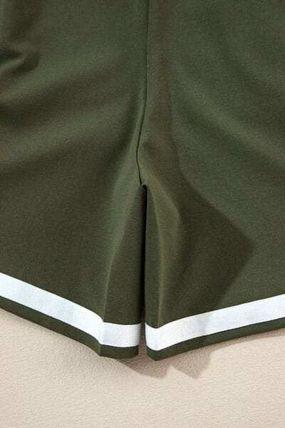 Contrast Trim Tee and Shorts Set - Trendsi - Flyclothing LLC