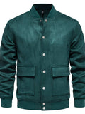 Men's Baseball Collar Snap Down Jacket - Trendsi - Flyclothing LLC