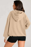Pocketed Half Zip Long Sleeve Hoodie - Trendsi - Flyclothing LLC