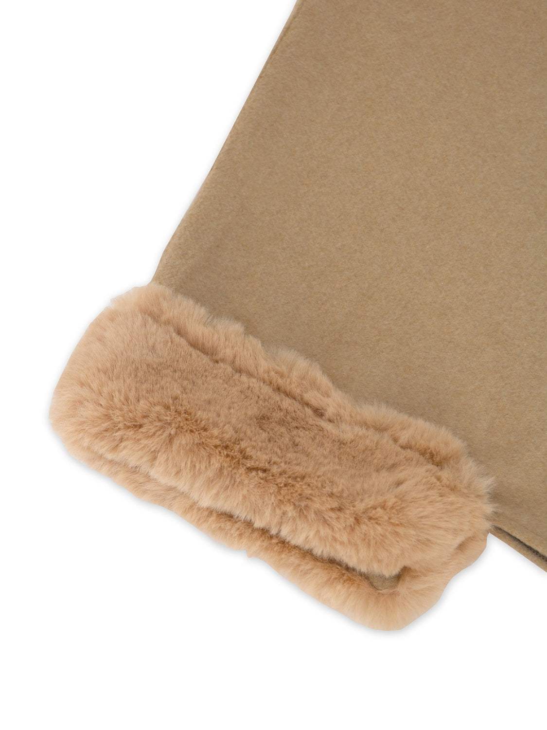 Fuzzy Trim Long Sleeve Poncho - Trendsi - Flyclothing LLC