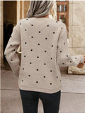 Polka Dot Long Sleeve Sweater - Trendsi - Flyclothing LLC
