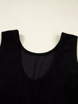 Corduroy Sleeveless Mini Dress with Patched Pockets - Trendsi - Flyclothing LLC