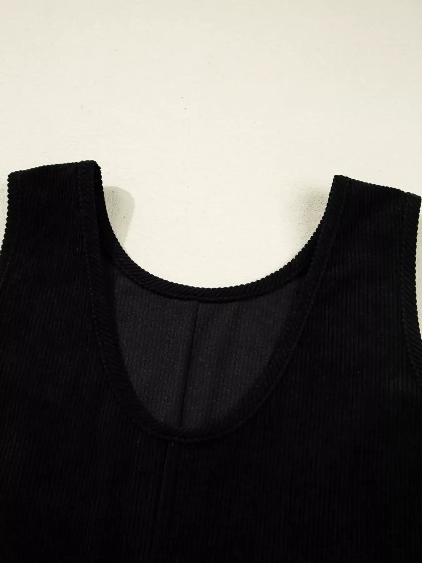 Corduroy Sleeveless Mini Dress with Patched Pockets - Trendsi - Flyclothing LLC