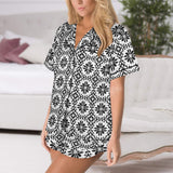 Baha Ranch Talavera Tile Mexican Print Southwest Satin Pajamas - Baha Ranch Western Wear - Flyclothing LLC