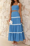 Contrast Trim Cami and Maxi Skirt Set - Trendsi
