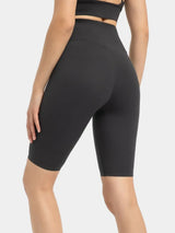 Millennia High Rise Wide Waistband Active Shorts - Trendsi - Flyclothing LLC
