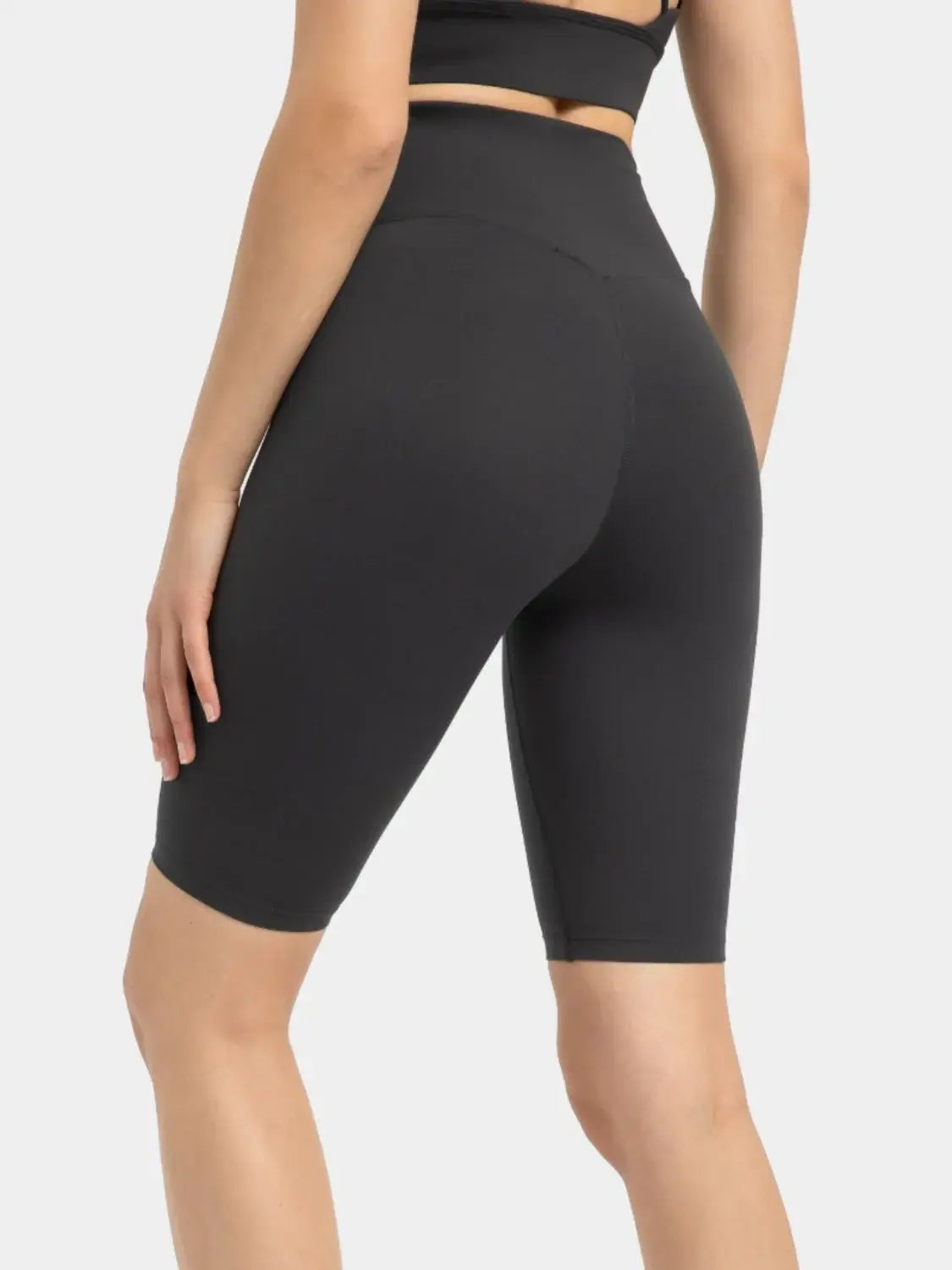 Millennia High Rise Wide Waistband Active Shorts - Trendsi - Flyclothing LLC