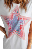 Star Round Neck Short Sleeve T-Shirt - Trendsi - Flyclothing LLC